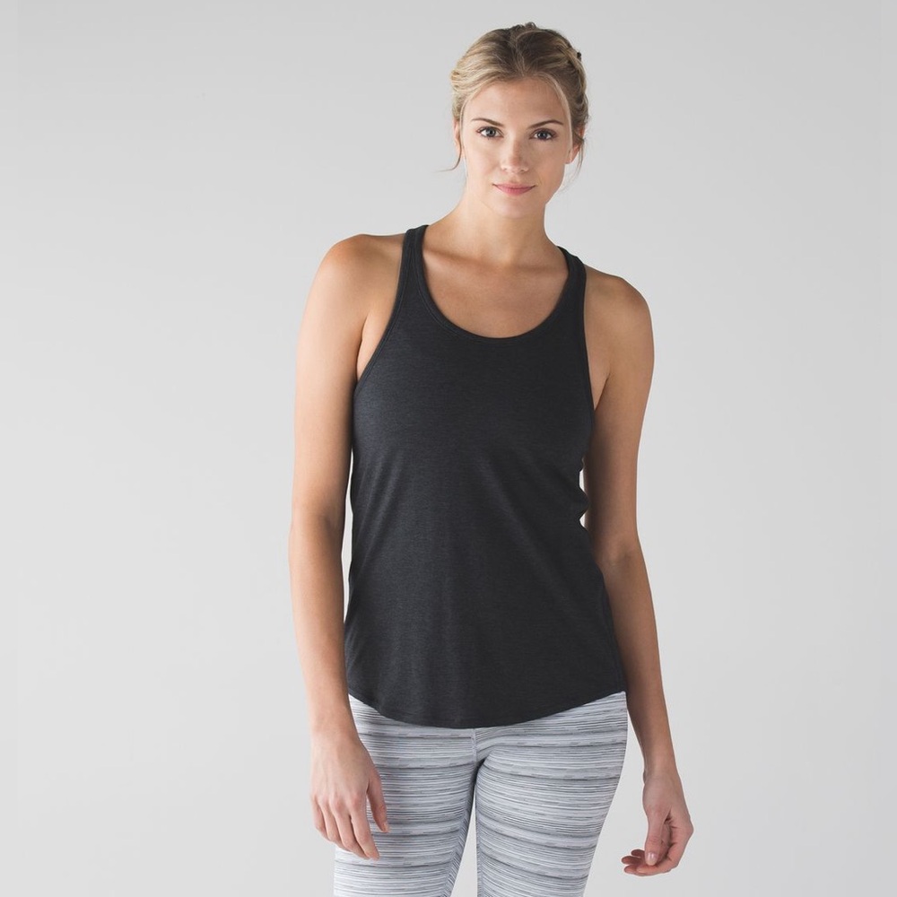 Lululemon Yogi Everyday Heathered Black Tank  Size 6-8